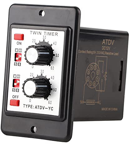 Relé de Temporizador Doble, Mando de Encendido y Apagado, Interruptor de Tiempo, Ciclo de Repetición de Período Corto, Intermitente, Intervalo (DC12V)