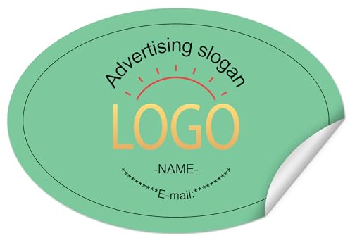 Aufkleber Selbst Gestalten (100 Stk) - CUSMIZ Personalisierte Aufkleber für Unternehmen Logos, Hochzeiten, Festivals, Logo Sticker für Verpackung,100-1000 Stk Papieraufkleber von 3.6x2.4-14.7x9.8cm