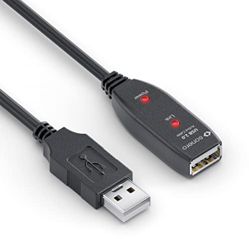 Sonero® cavo USB 2.0, prolunga attiva con amplificatore di segnale, cavo dati, spina USB-A su presa USB-A, 480 Mbit/s, 10.0m, nero