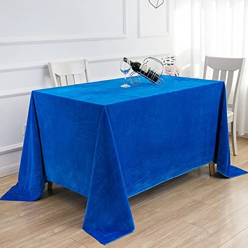 JIALIANG Tischdecke aus Samt - Eisenfreie Tischdecke-Antifouling, Pflegeleichte Tischdecke-Tischdecke,Blau,160x320cm