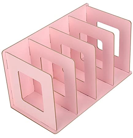 Eddwiin Scaffale per libri Scaffale da scrivania in legno fai-da-te Scaffale per libri Portariviste per DVD per studenti Bambini Adulti(rosa)