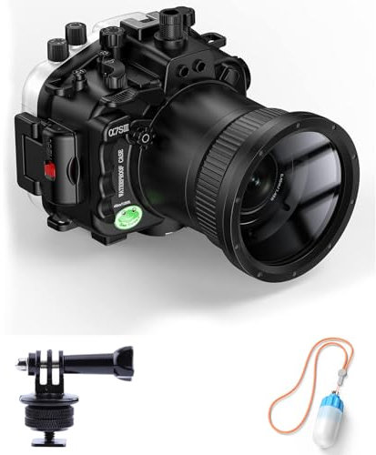 Sea frogs Custodia per fotocamera subacquea compatibile con Sony A7SIII 28-70 mm 40 m/130 ft massima profondità di immersione custodia impermeabile per fotocamera per immersioni, surf, canottaggio,