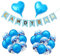 Oumezon Candy Bar Dekoration Zubehör: 23 Stück Blau Luftballons & Candybar Girlanden & Banner für Hochzeit, Party, Weihnachten, Geburtstag & Karneval - Dekoration Set für Erwachsene & Kinder, Unisex