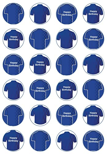 24 Rice/Wafer Paper Edible Cupcake Toppers (Football Team - Design G)