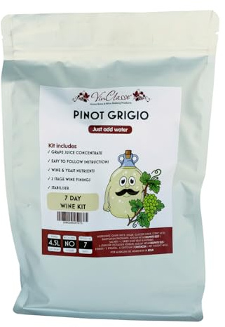 VinClasse Pinot Grigio 6 Bottle - 7 Day - Wine Ingredient Kit