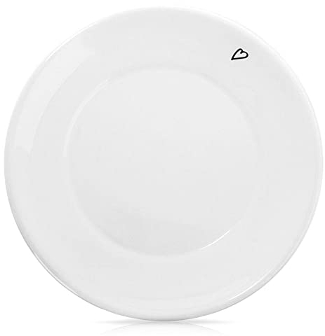 orion group Untertasse Platzteller/Frühstücksteller Keramikteller Teller aus Keramik weiß HERZEN 12 cm