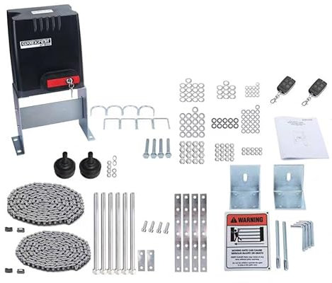 GATEXPERT Sliding Gate Automation for The Gate up to 800kg/1800lbs and 12m/40ft Magnetic Limit Switch Sliding Gate Operator Kit with Two Remotes and Magnets