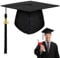 LUBOXIN Abschluss Hut Graduation Hat mit 2025 Jahreszahl Tassel Anhänger Adjustable Bachelor Hut, Doktorhut, Studentenhut für Universität, Hochschule, Abitur Abschluss, Bachelor Geschenk - Schwarz
