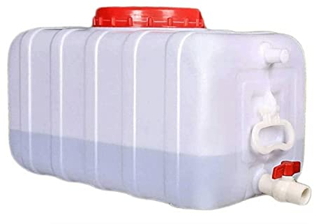 Rete Mimeti 80L Wassertank Wasserbehälter Wasserkanister mit Deckel und Zapfhahn Wasserspender Aufbewahrungsträger für Draußen Wandern Camping Selbstfahrende Notfall(Size:80L,Color:weiß)