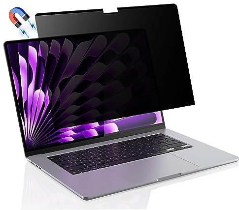 HaruYo Filtro Privacy Magnetico Compatibile con MacBook Air 15 Pollici M4 2025 / M3 2024 / M2 2023, Rimovibile Anti Spy Glare Luce Blu Mac Laptop Privacy Screen Protezione Privacy Screen
