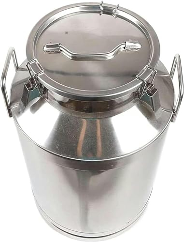 Bidone per Il Latte da 12-60 Litri Bidone per Il Trasporto del Latte in Acciaio Inossidabile 304 Secchio per Il Latte Secchio per Vino Barile Contenitore per tè Brocca con Coperchio Sigillato Conteni