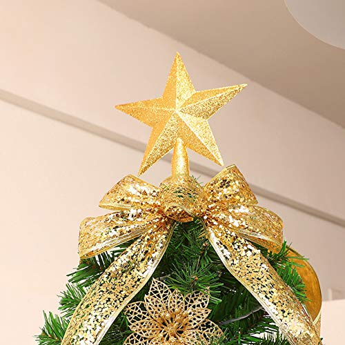 Weihnachtsbaumspitze Glitzer-Stern Spitzen Christbaumspitze Weihnachtsbaum Topper Dekor Weihnachtsstern Baumspitze Weihnachtsschmuck Weihnachtsbaum Spitze Ornament Weihnachtsdeko (Gelb, OneSize)