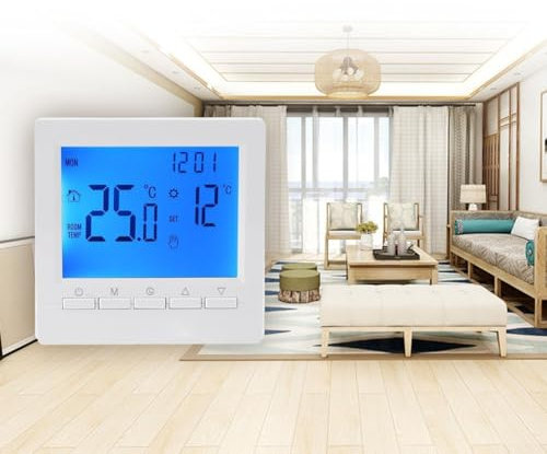 Termostato Calefaccion, Termostato digital calefaccion,Termostato inteligente, pantalla LCD, termostato de calefacción eléctrica, para el hogar, oficina, hotel