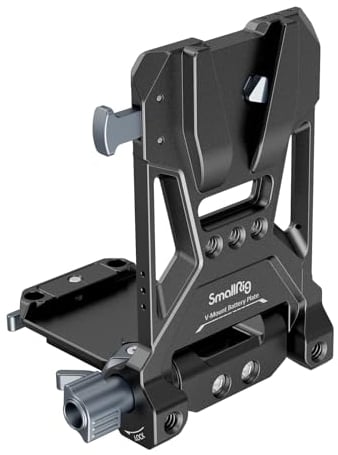 SMALLRIG V-Mount Battery Plate V-Mount-Akkuplatte, V-Lock-Akku Montageplatte mit 1/4-20 und 3/8-16 Gewindelöchern, L-Form, Kompakt und Faltbar, Werkzeuglose V-Mount-Akkuplatte für DSLR-Kamera - 4505