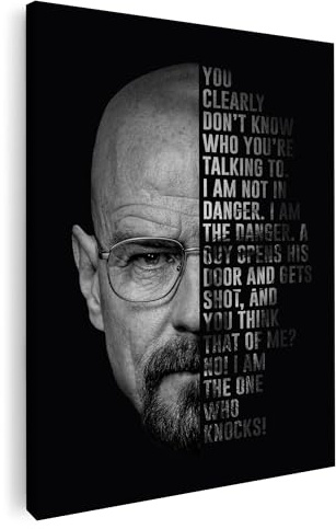 Artmazing | Heisenberg Bild bunt | Bild Heisenberg | S-Art Bilder | Heisenberg Bilder Modern | Leinwandbilder XXL Wohnzimmer | Wandbild Heisenberg Deko XXL | Bild Leinwand XXL | buntes Poster für Wand