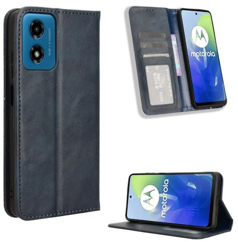 COMAKU Cover Motorola Moto G24, Custodia a Portafoglio Pelle con Supporto e Chiusura Magnetica - Blu