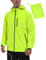 MoFiz Homme Vestes Imperméables Veste de pluie Pliable Légère Vêtements Imperméable Coupe-vent for Cyclisme Plein air Voyage Randonnée Course à pied Vert fluorescent Taille EU L