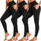 FuelMeFoot 3 Pack Leggings Damen mit Taschen High Waisted Leggins Blickdicht Bauchkontrolle Elastische Sportleggings Workout Yoga Gym.C1-Schwarz/Schwarz/Schwarz S/M