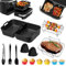 Accessoires air fryer ninja dual 10,4L, 15PCS Accessoires Air Fryer pour Ninja Foodi Double Zone AF500EU, Accessoires pour Friteuse à Air avec Moule Silicone, Grill, grille vapeur, pinceau à huile