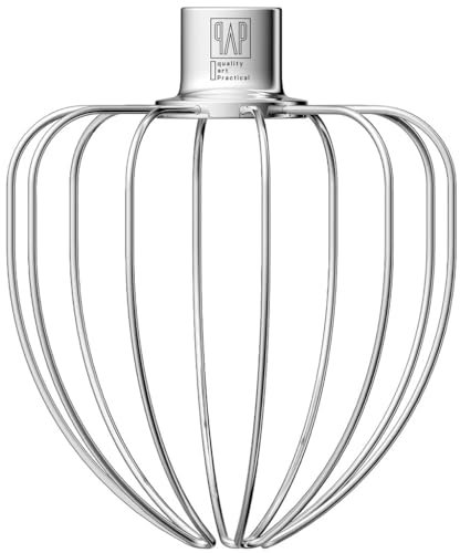 Heavy Duty Whisk Attachment for KitchenAid 7-8QT Bowl-Lift Stand Mixers- Extra Thick Stainless Steel Wire Whip for Fast Whipping, Perfect for Large Batches, Dishwasher Safe