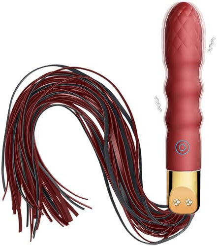 SXOVO Peitsche mit Vibratorgriff Sex Flogger Peitsche 2 In 1 Analvibratoren mit 10 Vibrationsmodi für Prostata Stimulation G-Punkt Vibration Sexspielzeug für Männer Frauen Paare Fetisch BDSM