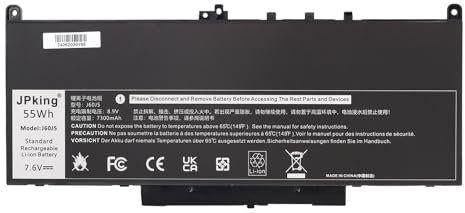 JPking J60J5 Batterie pour Dell Latitude E7270 E7470 Series PDNM2 R1V85 MC34Y 242WD 1W2Y2 451-BBSX 451-BBSY 451-BBSU GG4FM WYWJ2 NJJ2H R97YT F1KTM 5F08V P61G001 P26S001 Battery