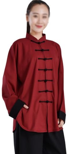 Chemise et pantalon en coton et lin - Pour femme - Style chinois traditionnel Qi Gong - Arts martiaux - Wing Chun Kung Fu - Vêtements d'entraînement