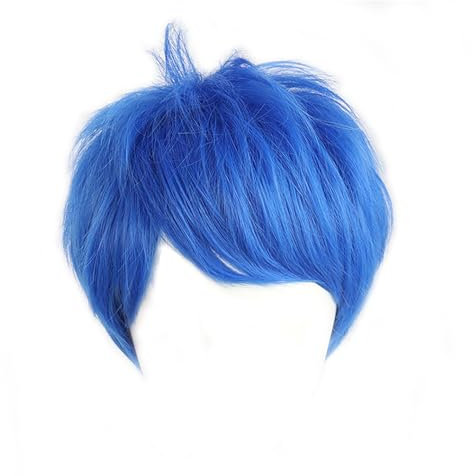 Anime Blaue Kurze Perücke für Halloween Cosplay Party Kostüm Perücke (Freude)