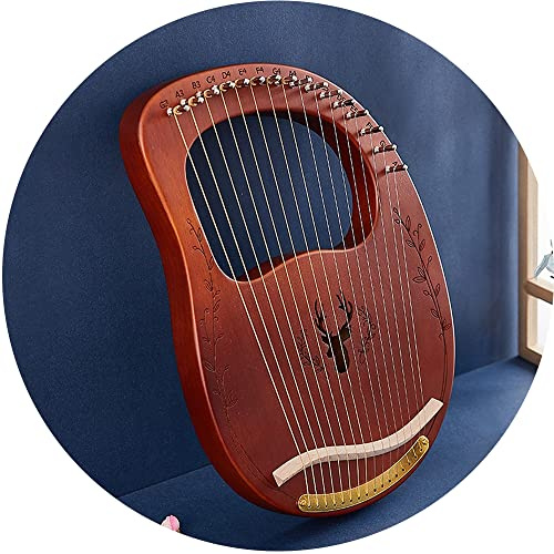 OWOHYG 21 Saiteninstrumente, Mahagoni-Lyra-Harfe mit Tasche, Stimmschlüssel, Plektrum, Saiten, tragbare Harfengeschenke für Anfänger, Kinder, Erwachsene, Instrumentenliebhaber
