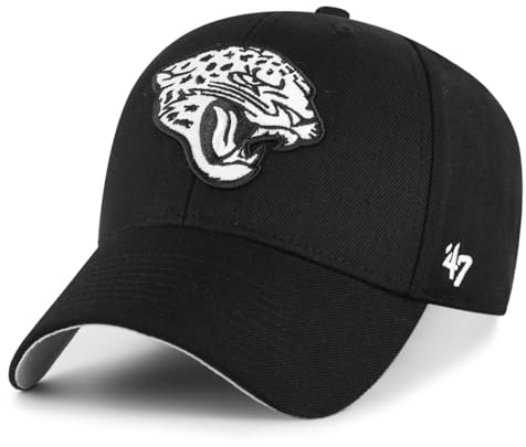 47 NFL Jacksonville Jaguars MVP Unisex-Baseballkappe, Verstellbarer Klettverschluss, Einheitsgröße, Team Logo, Farbe Schwarz