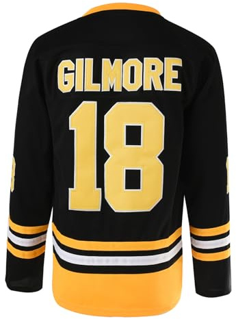 Happy Gilmore #18 Trikot Boston Adam Sandler 1996 Movie Eishockey Trikot 90er Jahre Hip Hop Stitched Shirt für Party S-3XL, Schwarz, XX-Large