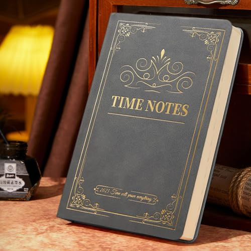JanYoo Kalender 2025 Buchkalender, A5 Terminplaner 2025, Wochenplaner A5, Planer 2025, Softcover Schöner mit edler Folienprägung, 384 Seiten Organizer mit Lesezeichen (Grau)
