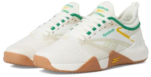 Reebok Women's Nano Court Womens Tennis Shoes, Pickleball Shoes for Women, Chalk/Alabaster/Upgrade Green, Women's Size 9