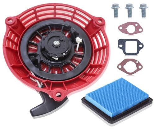 Mtanlo GCV160 Lanceur à Rappel,Lanceur Tondeuse pour Honda GCV160 GC135 GC160 GCV135 HRB476C HRB21 HRB476C avec Filtre à Air Pour Honda Tondeuse Remplace 17211-ZL8-000, 17211-ZL8-023