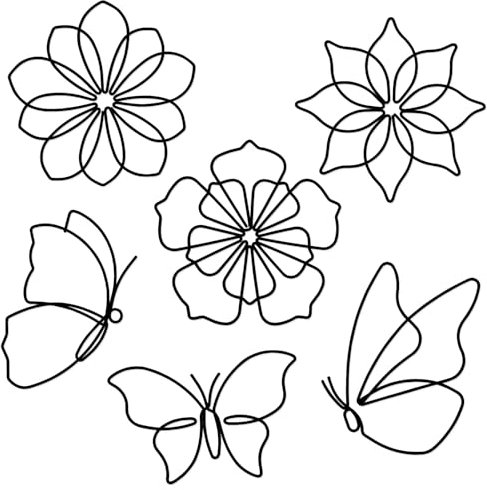 Detene 6 Stück Metall Blumen Wanddeko Metall Schmetterlinge Wanddeko Blumen Wandkunst Hängende Skulptur für Kunst Wohnzimmer Bauernhaus Kindergarten(Schwarz)