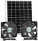 blessny Set di ventole solari da 5,5 pollici, pannello solare da 25 W, con 2 ventole impermeabili per pollai all'aperto, serre, capannoni, aria di alimentazione o scarico con cavo da 4,5 m