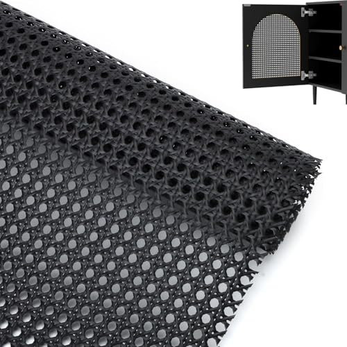 TOOSOAR Rattan-Gurtband,35 x 200cm Natürliches Wiener Geflecht,für Caning Projekte Mesh Rattan Gewebe für Möbel Stühle Schränke,Schwarz