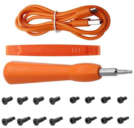 Ring Doorbell Screwdriver Replacement Kit – 16 Pcs Screws (4 Types) and Micro-USB Charger Charging Cable Cord, Compatible with Doorbell 1-3, 2nd Gen, 2/3 / 3 Plus