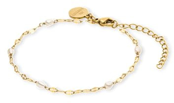 Purelei Delicate Pearl Armband für Damen, Edelstahl Armband mit Süßwasserperlen, feines Perlenarmband mit verstellbarer Länge