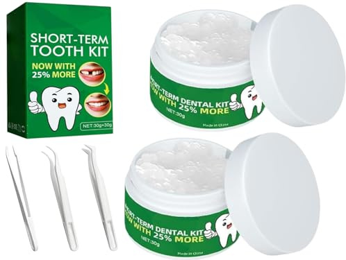 Kit Riparazione Denti,Otturazione Dentale Provvisoria Cemento,Kit Di Riempimento Temporaneo Dente,Dentiera Provvisoria e Otturazione Temporanea,Kit Otturazione Denti,Cemento per Denti,30g