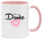 Einfach nur Danke. Eine Tasse für jede Gelegenheit um danke zu sagen. Im Beruf, unter Freunden oder in der Familie ein tolles Geschenk. Beidseitig bedruckt und Spülmaschinengeeignet. (Rosa)