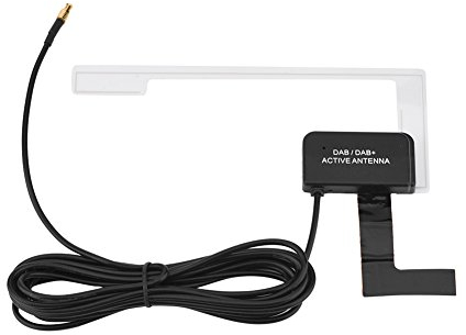 DAB Digital Car Radio Aerial Antenna with Glass Mount, MCX Male Plug for Car DAB Radio
