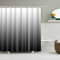 YISHU Farbverlauf Wasserdichter Duschvorhang Anti-Schimmel inkl. 12 Duschvorhangringe für Badezimmer 180x180/180x200 cm schwarz 180x200cm