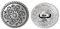 Metallknöpfe Ösenknöpfe 20 Stück mit Blumen-Muster antiksilber Ø ca. 15mm