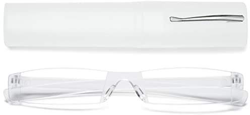 VEVESMUNDO Randlos Lesebrille mit Etui Damen Herren Mini Lesehilfe Sehhilfe Ohne Rahmen
