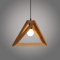 Pendelleuchte Industrial Retro Triangle E27 Hängelampe aus Holz LOFT Deckenleuchte 30cm für Restaurant Küche Wohnzimmer Esszimmer (A)