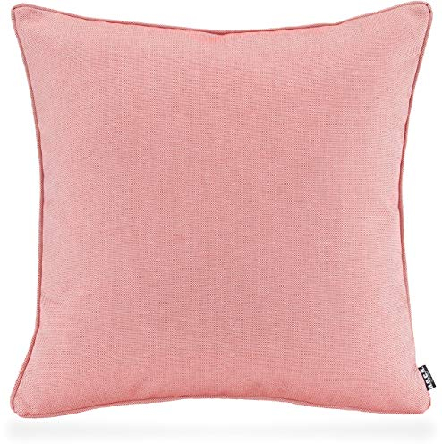 H.O.C.K. Sparkle Outdoor Kissen inkl. Füllung mit Keder wasserabweisend/lichtecht (6-7) für den Garten (50x50cm, Coral Rot)