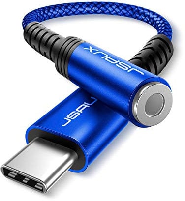 JSAUX USB C to 3.5mm Headphone Jack Adapter, Type C to 3.5mm Aux Compatible with iPhone 16 Pro/16 Pro Max/16/16 Plus/15 Pro Max/15 Pro,Galaxy S24 S23 S22 S21 S20, Pixel 9 Pro/9/8 Pro/8/7 Pro/7-Blue