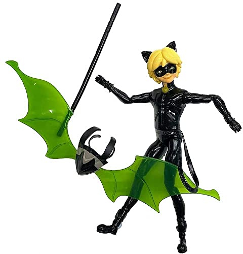 Bandai - Miraculous Ladybug - Mini-Puppe 12 cm - Cat Noir und Sein Zubehör - P50403