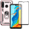 Cover per Huawei P30 Lite Con Proteggi Schermo, Custodia Slim Silicone Bumper Antiurto Telefono Case con Kickstand per P30 Lite (Oro rosa)